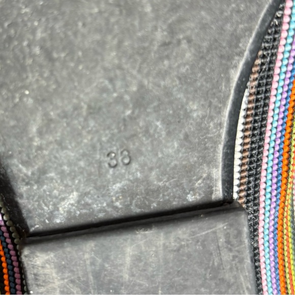 UNITED NUDE Sz 38 Multi Coloured Striped Funky Heel Slip On Ballet Flats Shoes - Picture 11 of 12